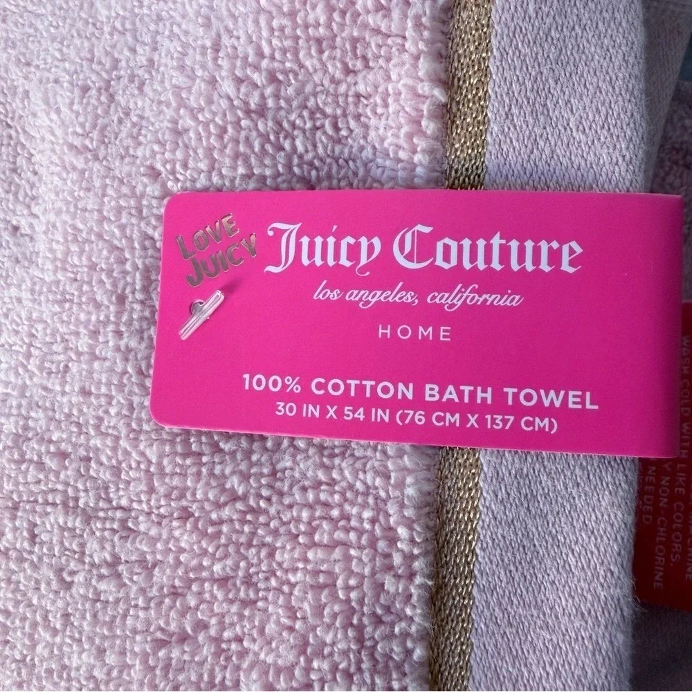 Juicy Couture Pink and Gold Bath‎ Towel Set 2 pieces